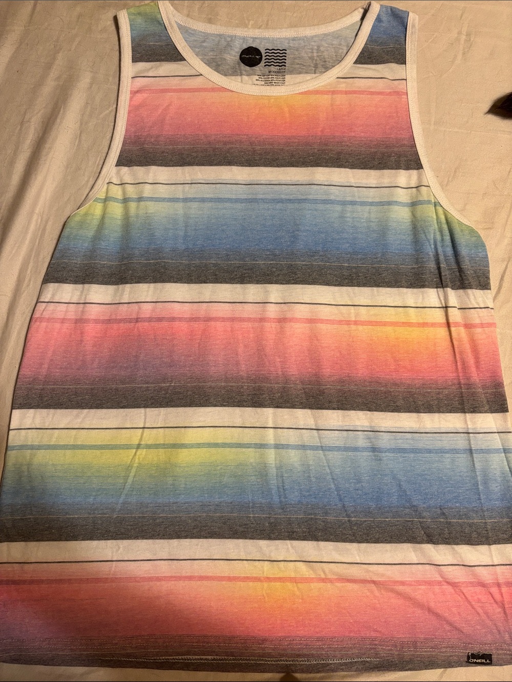 Men’s O'Neill Multicolor Striped Tank Top size Large modern fit